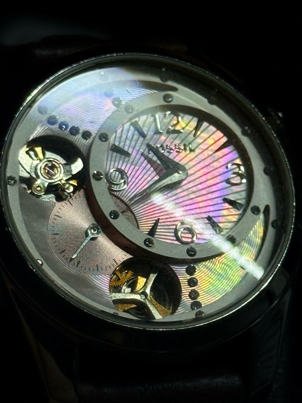 Fossil Tan Genuine Leather Strap with Silver Rivets